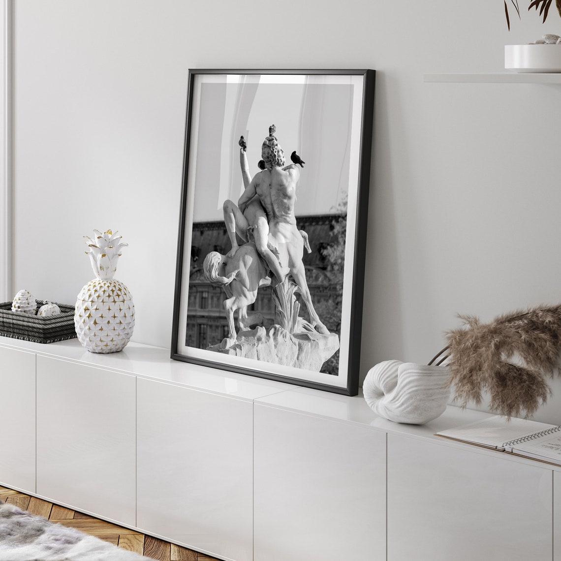 Paris Classical Centaur Statue Black And White Sculpture Print - Image 4