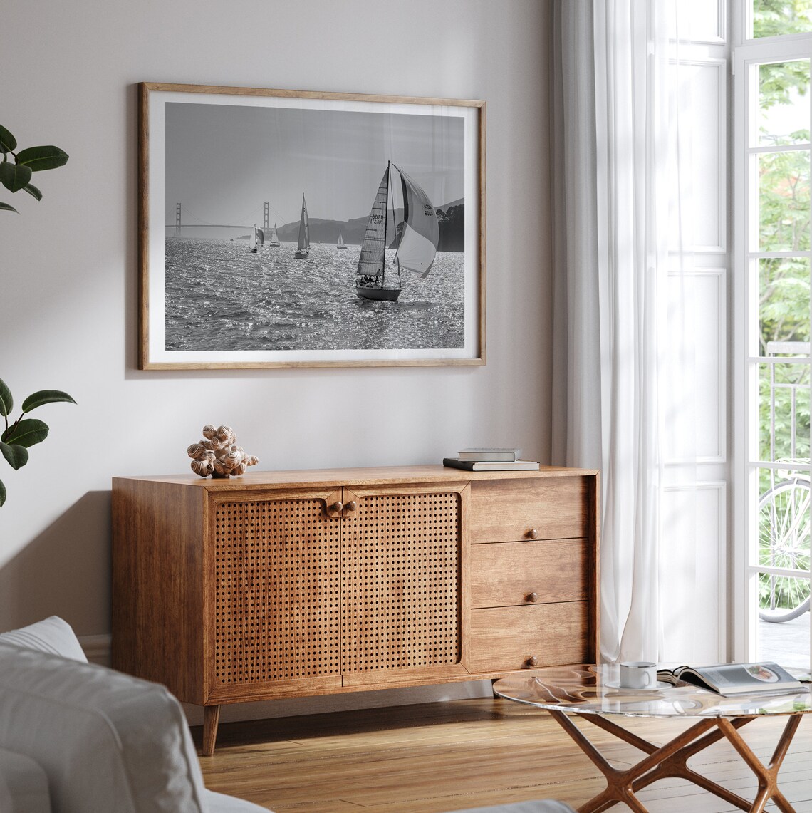 San Francisco Sailboats, Golden Gate Bridge Art Print - Image 3