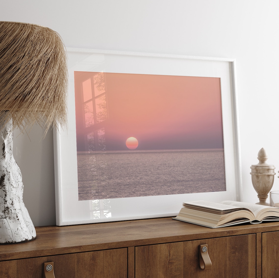 Abstract Ocean Sunset, Minimalist California Beach - Image 3