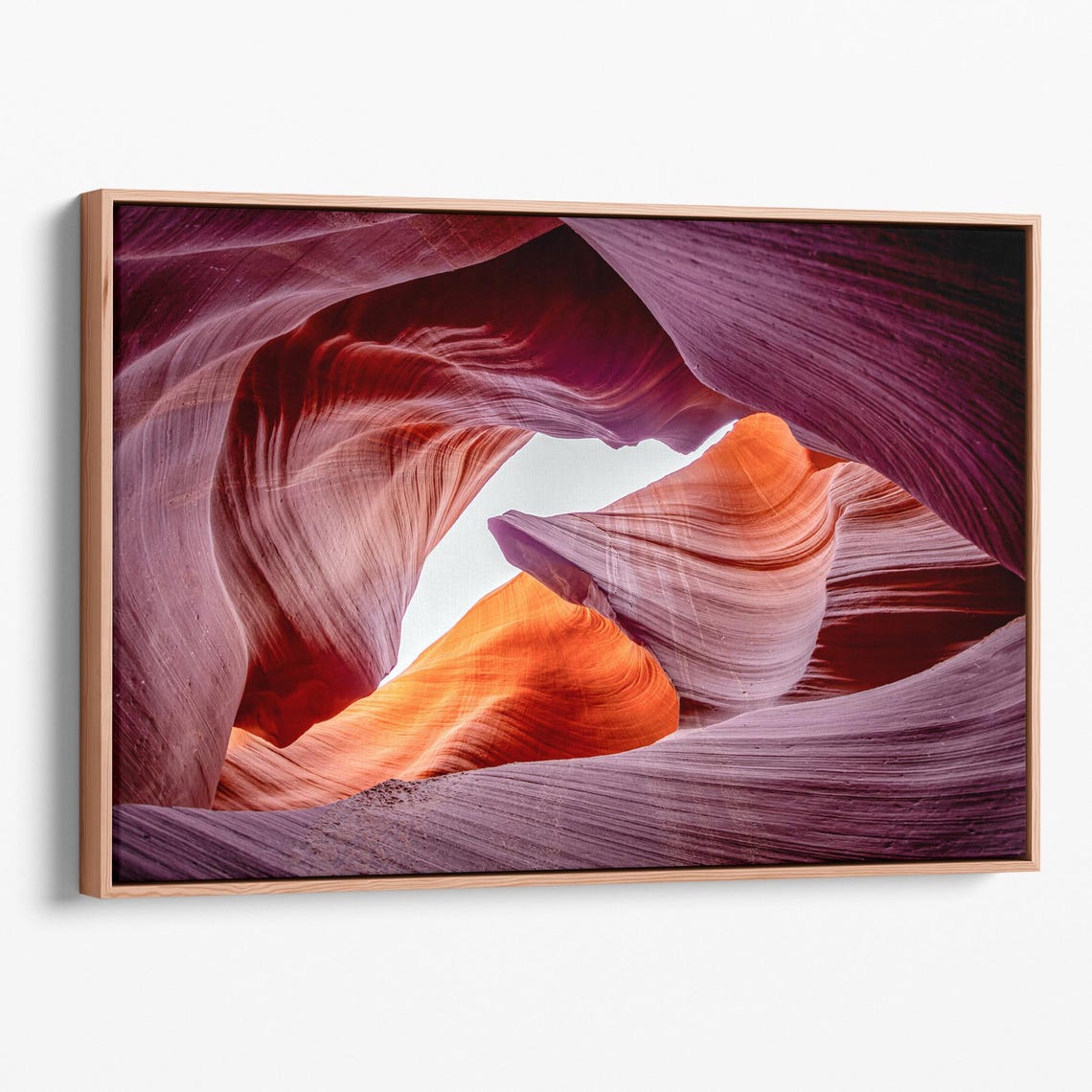 Antelope Canyon Swirling Red Orange Slot Canyon Light Beams Poster
