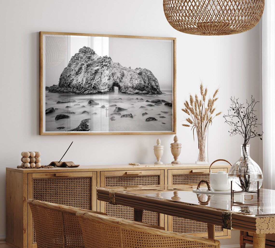 Big Sur Beach Black And White Art Print, Coastal View - Image 4