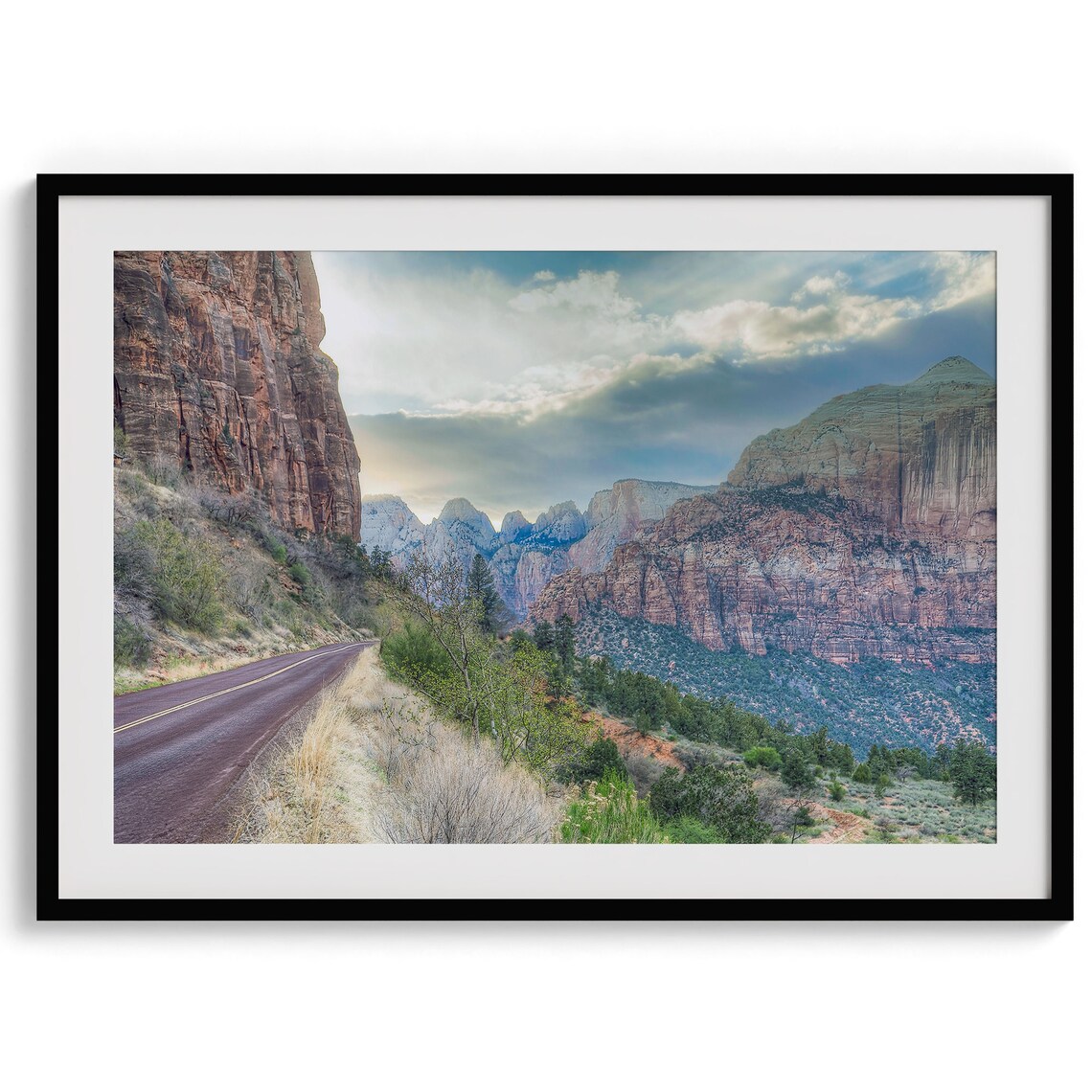 Zion Mountain Landscape, Utah National Park Poster
