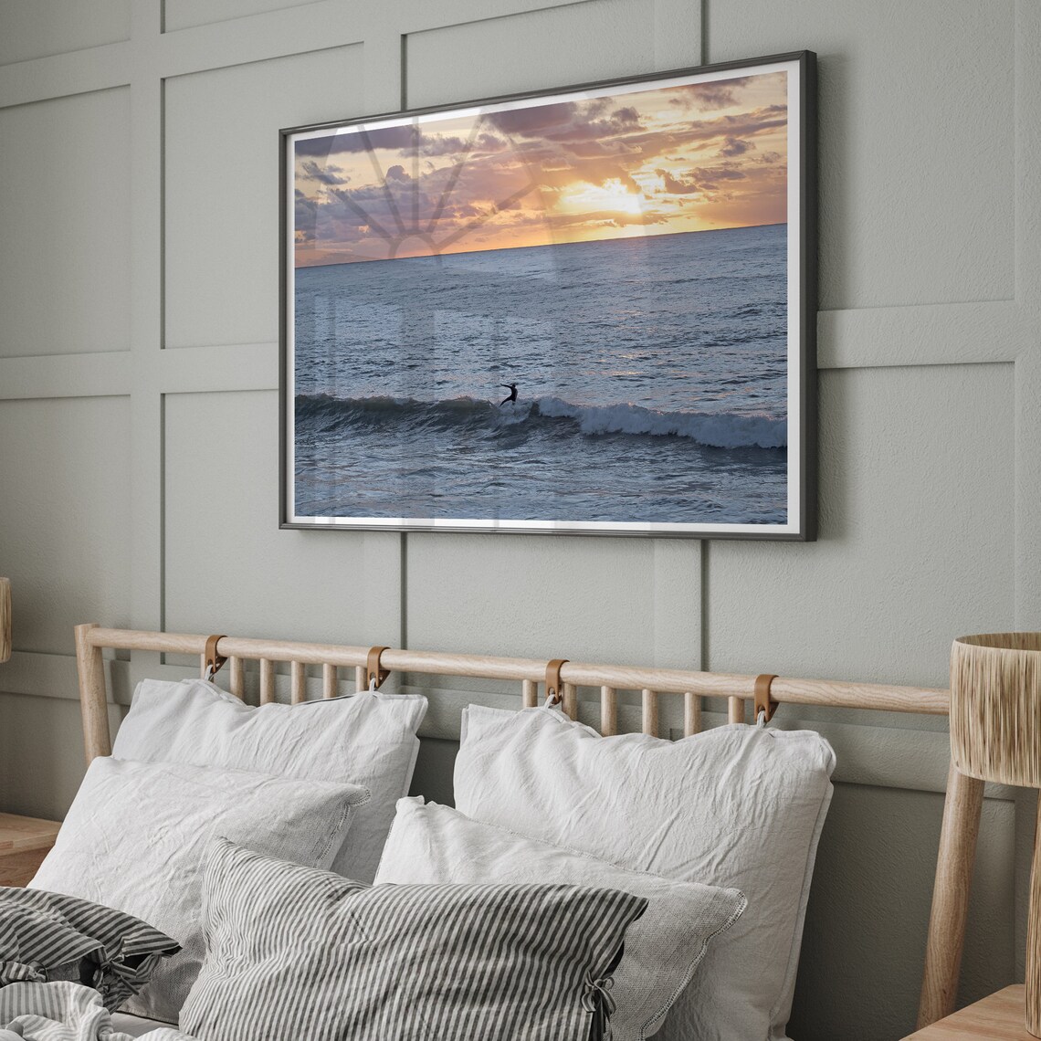 Ocean Surfer, California Coastal Sunset Travel Poster - Image 3