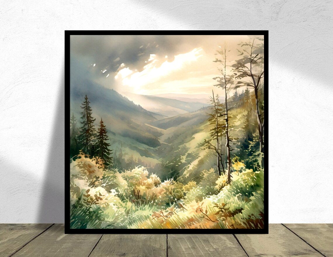 Great Smoky Mountains Watercolor Travel Poster - Image 4