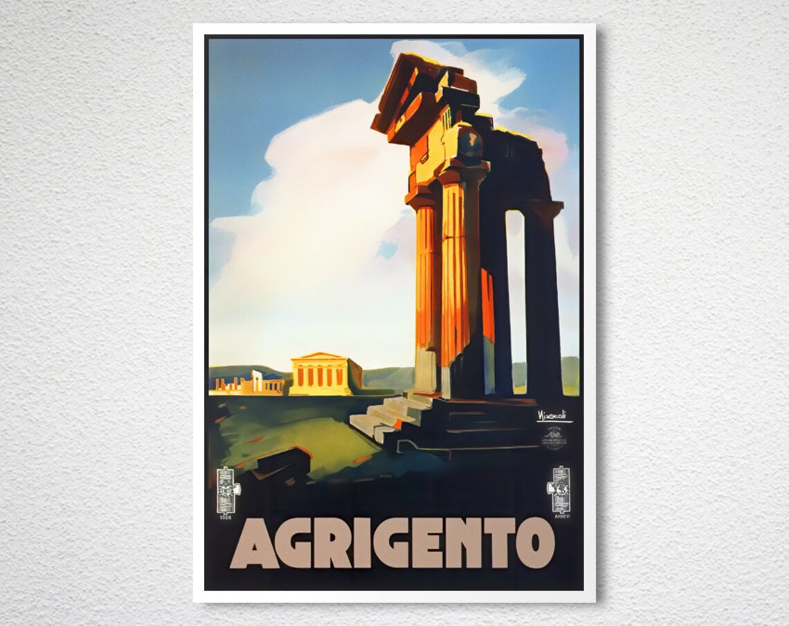 Agrigento Vintage Travel Poster, Italy Art Print - Image 2