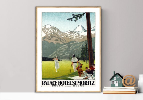 Palace Hotel St Moritz Vintage Travel Poster Poster Paper Or Prints Gift Idea Wall Decor