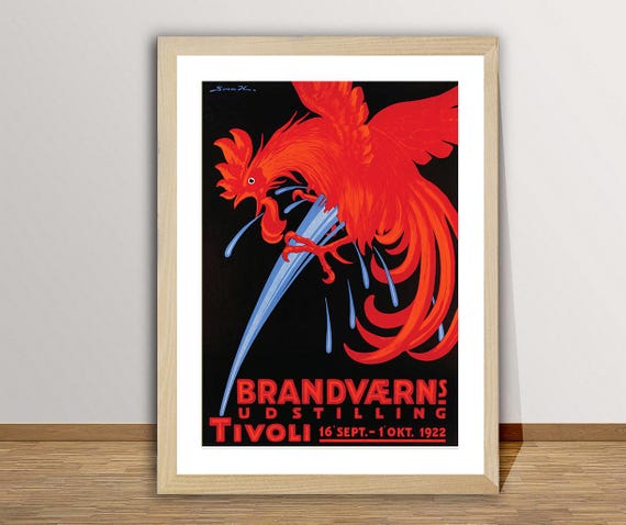 Brandvaerns Udstilling Tivoli Vintage Fooddrink Poster Travel Art Print Gift Idea Wall Decor