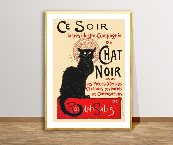 Ce Soir Du Chat Noir Vintage Entertainment Poster By Theophile Steinlen Poster Print Or Print Gift Idea