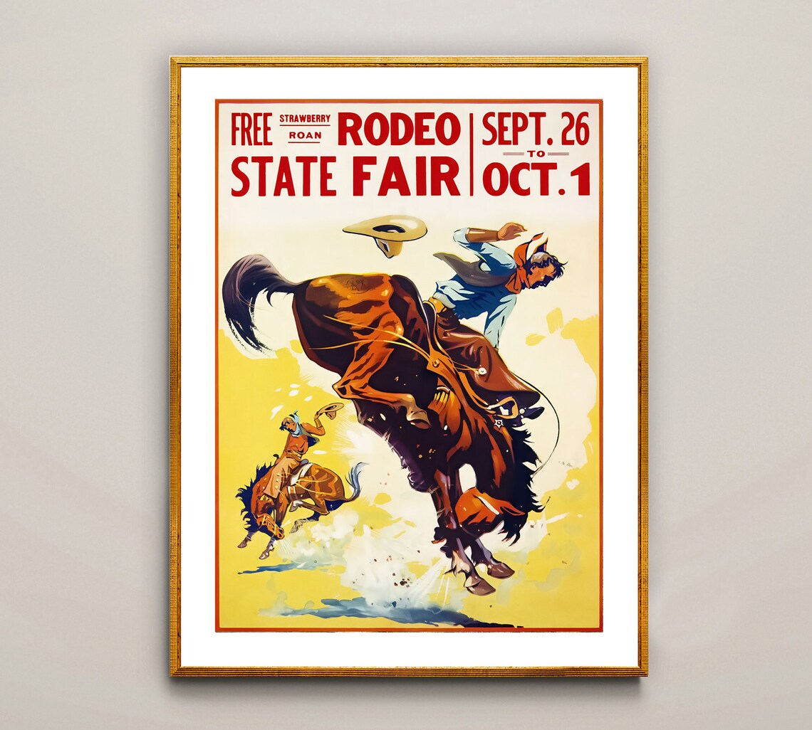 Rodeo State Fair Vintage Western Sport Poster - Image 2
