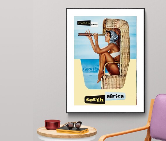 So Much To See South Africa Vintage Travel Poster Poster Paper Or Print Gift Idea Wall Decor