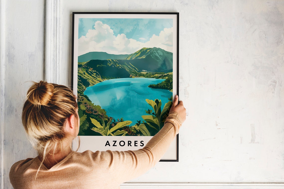 Azores Travel Print Wall Art Azores Azores Print Azores Poster Azores Gift Art Portugal Travel Art Portugal Gift - Image 2