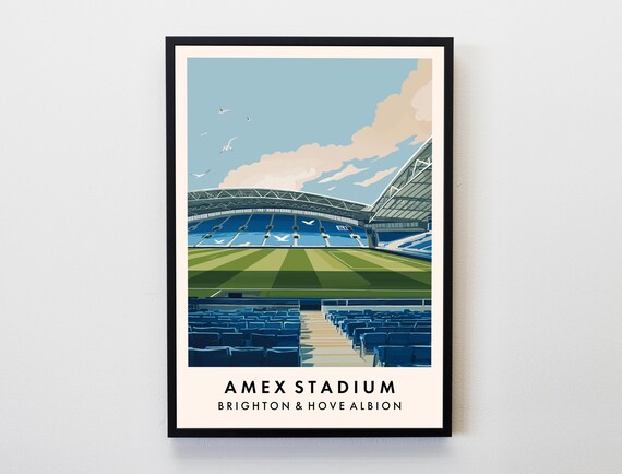 Amex Stadium Brighton and Hove Albion Football Club Retro Poster