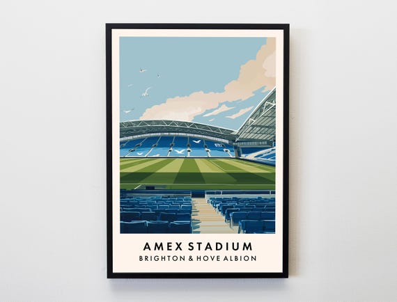 Amex Stadium Poster Wall Art Print Hove Albion Fan Gift Football Lovers