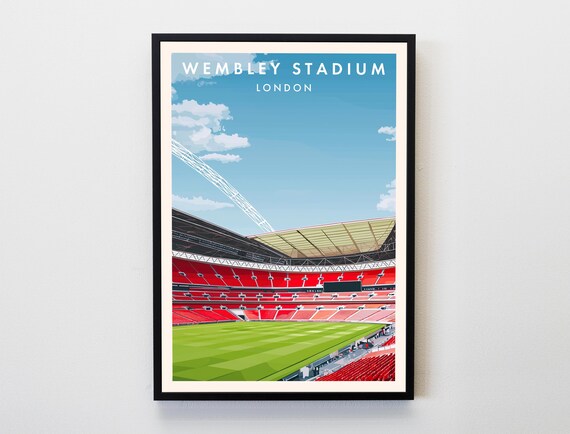 Wembley Stadium London Football Arena Arch Interior Travel Poster