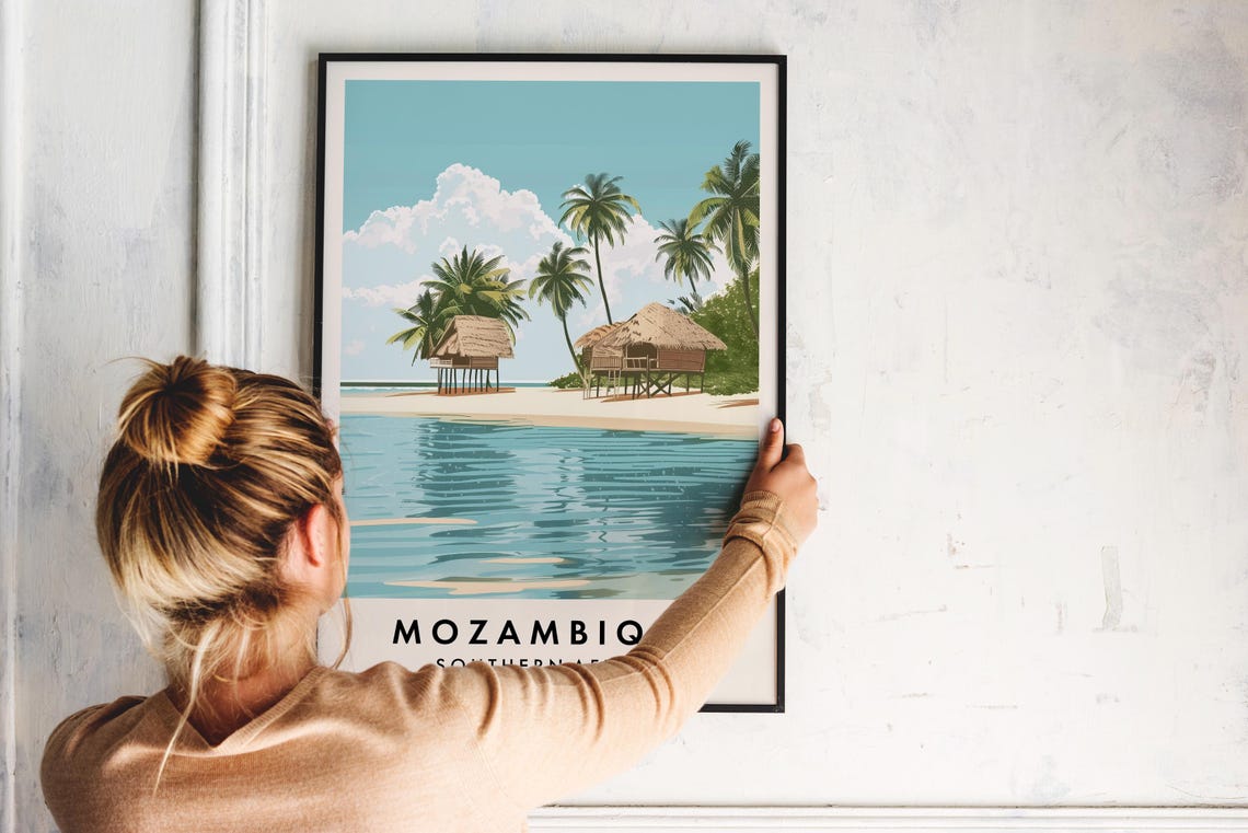 Mozambique Travel Print Wall Art Mozambique Poster Africa Travel Print Travel Lovers Home Decor Wall Art City Travel Poster Gifts - Image 2