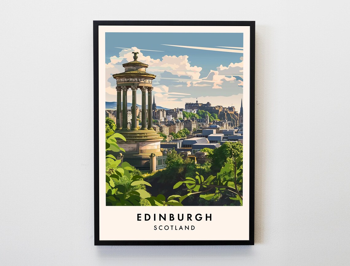 Edinburgh Travel Poster, Scotland Lovers Decor