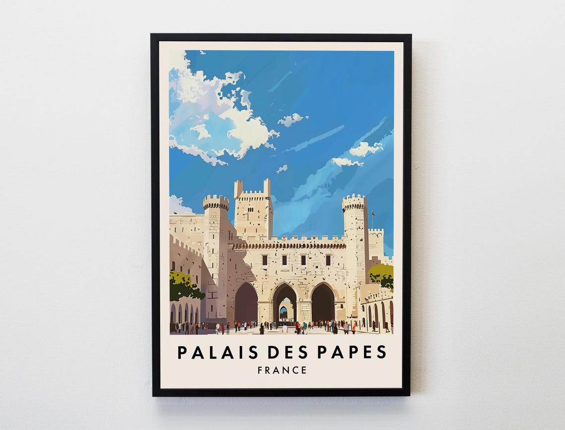 Palais De Papais Travel Print Wall Art Palais De Papais Poster France Travel Print Travel Lovers Home Decor Wall Art City Travel Poster