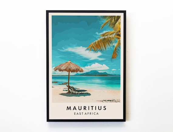 Mauritius Travel Print Wall Art Mauritius Mauritius Poster Africa Travel Print Travel Lovers Home Decor Wall Art City Travel Poster Gift
