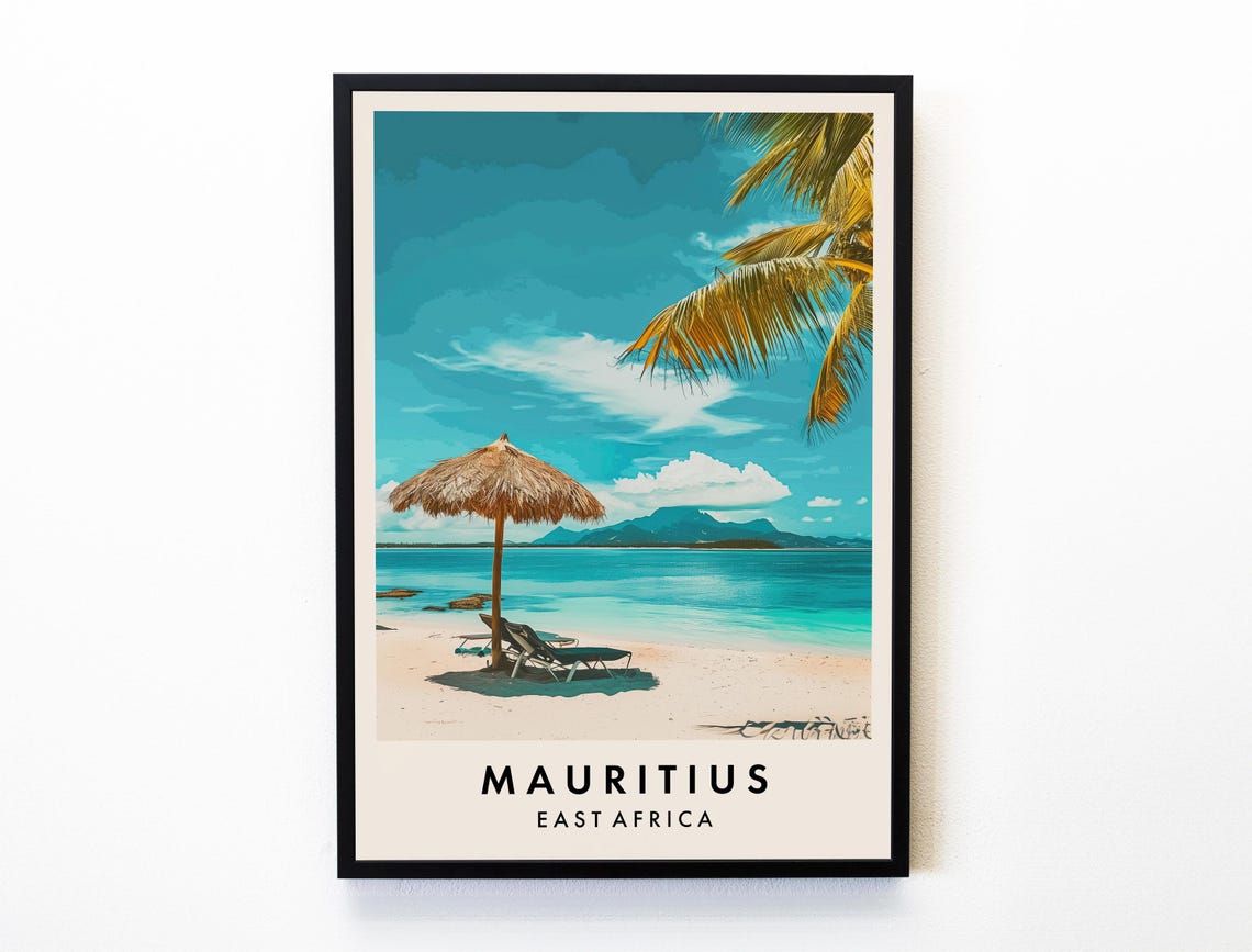 Mauritius Travel Print Wall Art Mauritius Mauritius Poster Africa Travel Print Travel Lovers Home Decor Wall Art City Travel Poster Gift