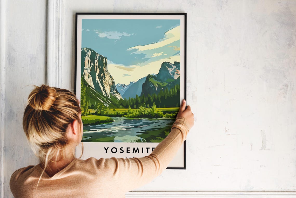 Yosemite National Park Travel Print Wall Art Yosemite Yosemite Print Yosemite Poster Yosemite Gift Art Yosemite Travel Print Usa - Image 2