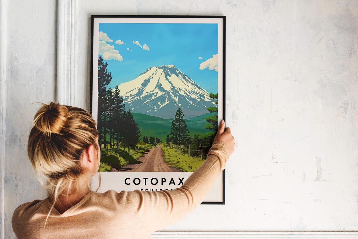 Cotopaxi Travel Print Wall Art Cotopaxi Xxx Poster Ecuador Gift Ecuado Poster South America Travel Print Travel Lovers Gift Wall Art - Image 2
