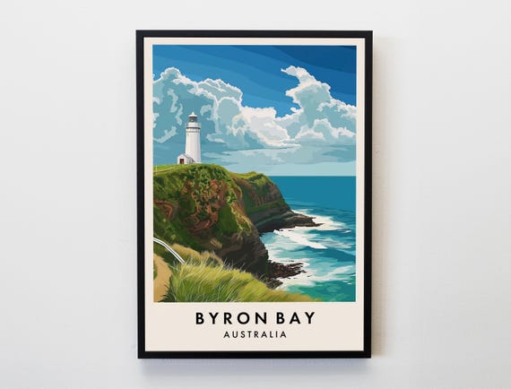 Byron Bay Travel Print Wall Art Poster Australia Lovers Home Decor