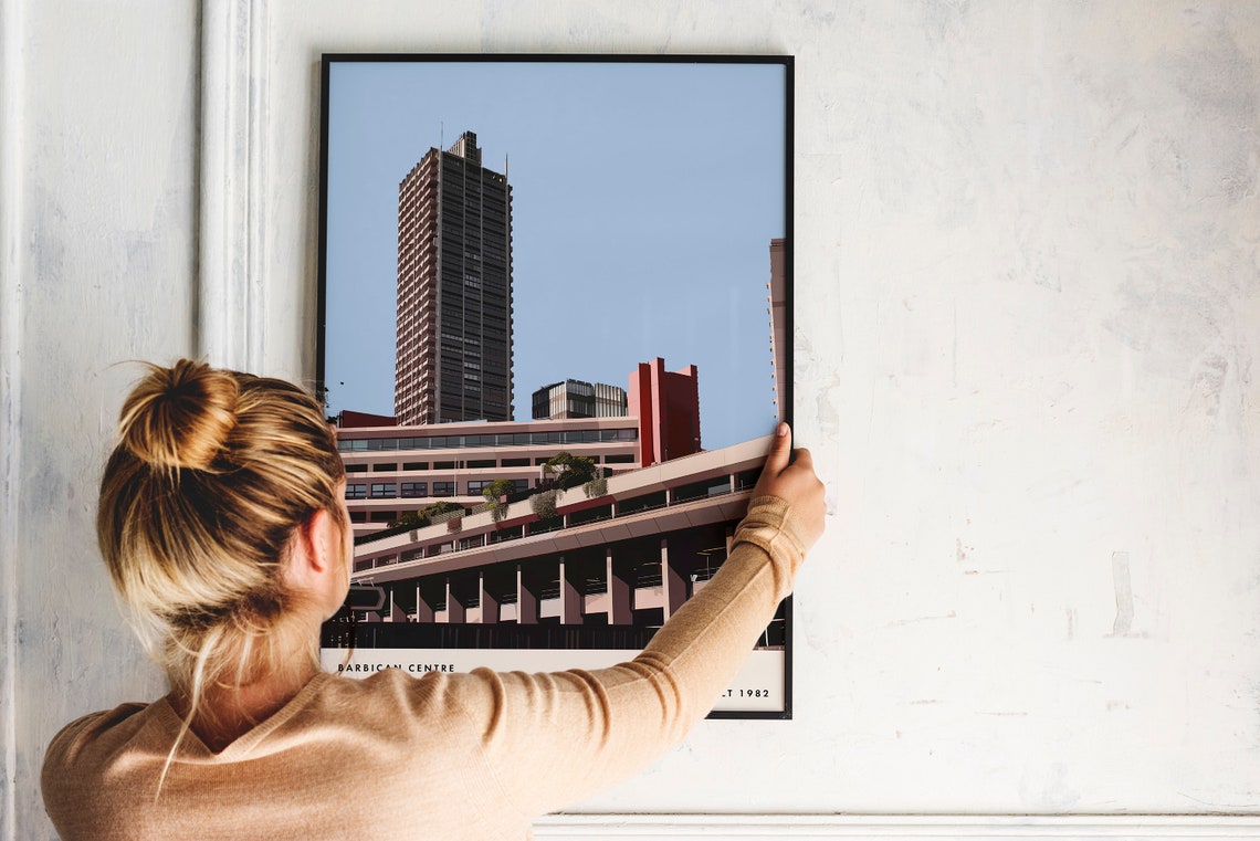 Barbican Centre London Built 1982 Brutalist Architecture Poster - Image 2
