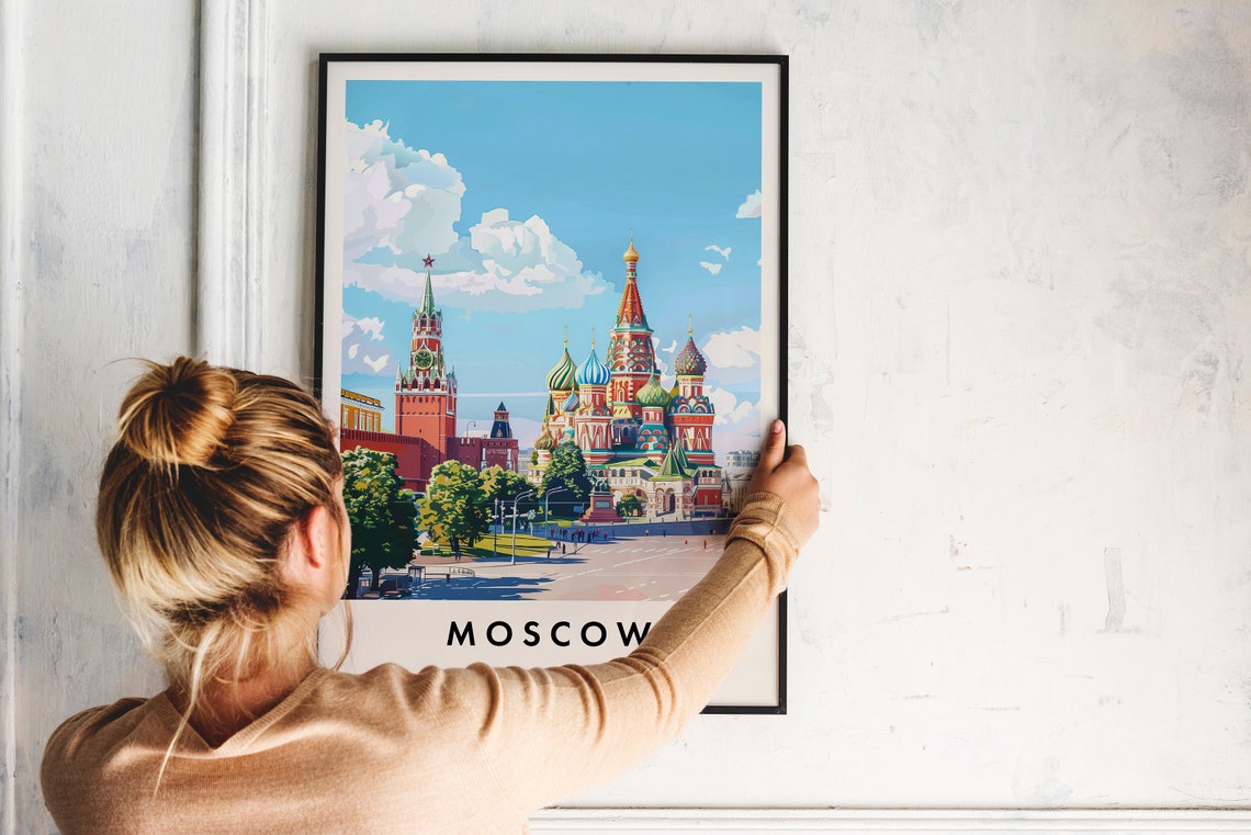 Moscow Travel Print Wall Art Moscow Moscow Print Moscow Poster Moscow Gift Art Russia Travel Art Russia Gift - Image 2
