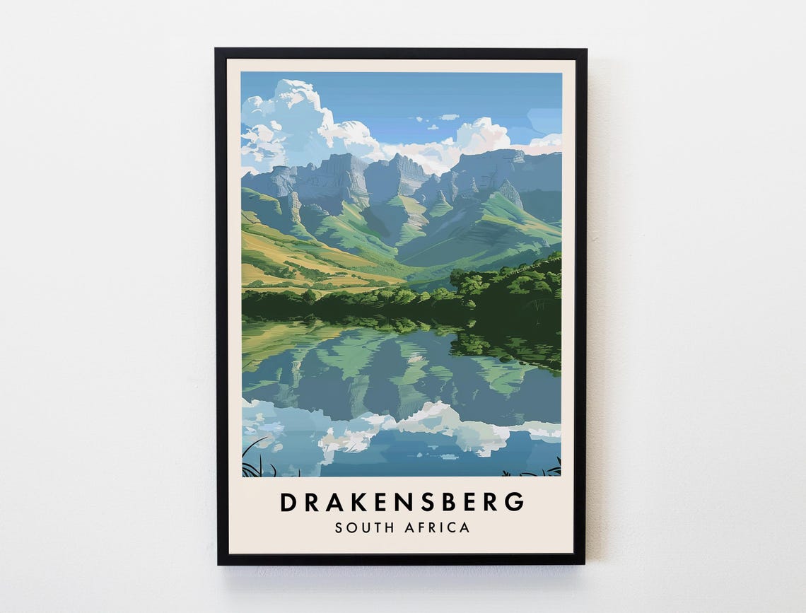 Drakensberg Travel Print Wall Art Drakensberg Poster South Africa Travel Print Travel Lovers Home Decor Wall Art City Travel Poster Gift
