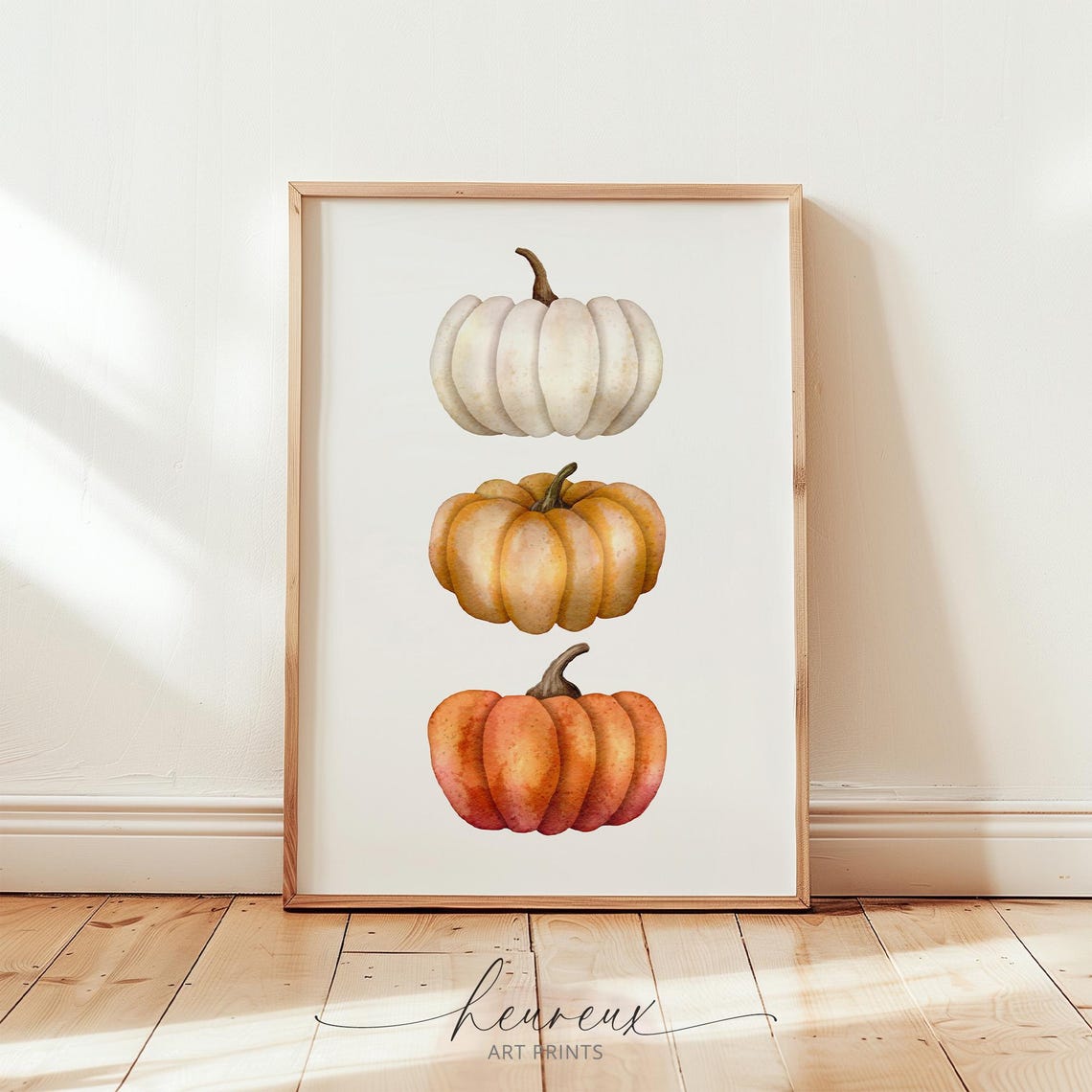 Stacked Pumpkins Watercolor Rustic Fall Harvest Farmhouse Poster - Image 4