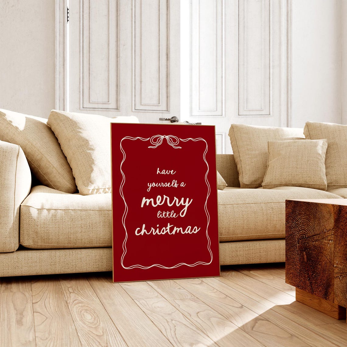 Have Yourself A Merry Little Christmas Poster Red Holiday Sign Decor