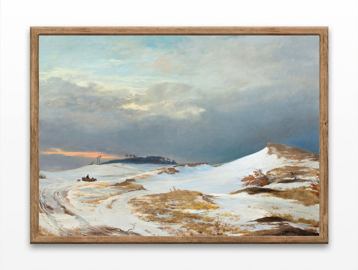 Winter Landscape Vintage Oil Painting Art Print
