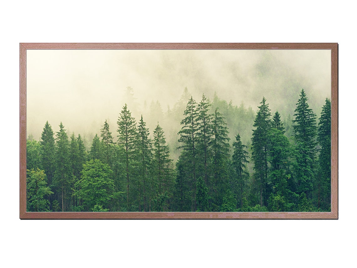 Frame Tv Art Instant Misty Forest Landscape Art Tv Frame Tv Art For Frame