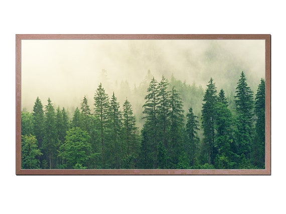 Frame Tv Art Instant Misty Forest Landscape Art Tv Frame Tv Art For Frame