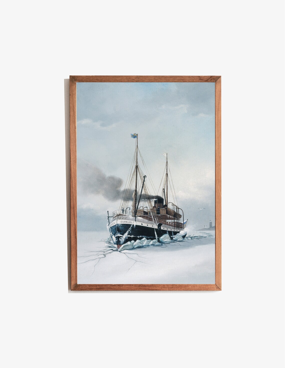Icebreaker Ship Express Breaking Through Arctic Ice Vintage Nautical Poster - Image 2