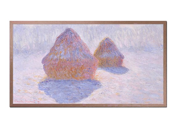 Monet Haystacks Effect Of Snow And Sun 1891 Impressionist Winter Poster
