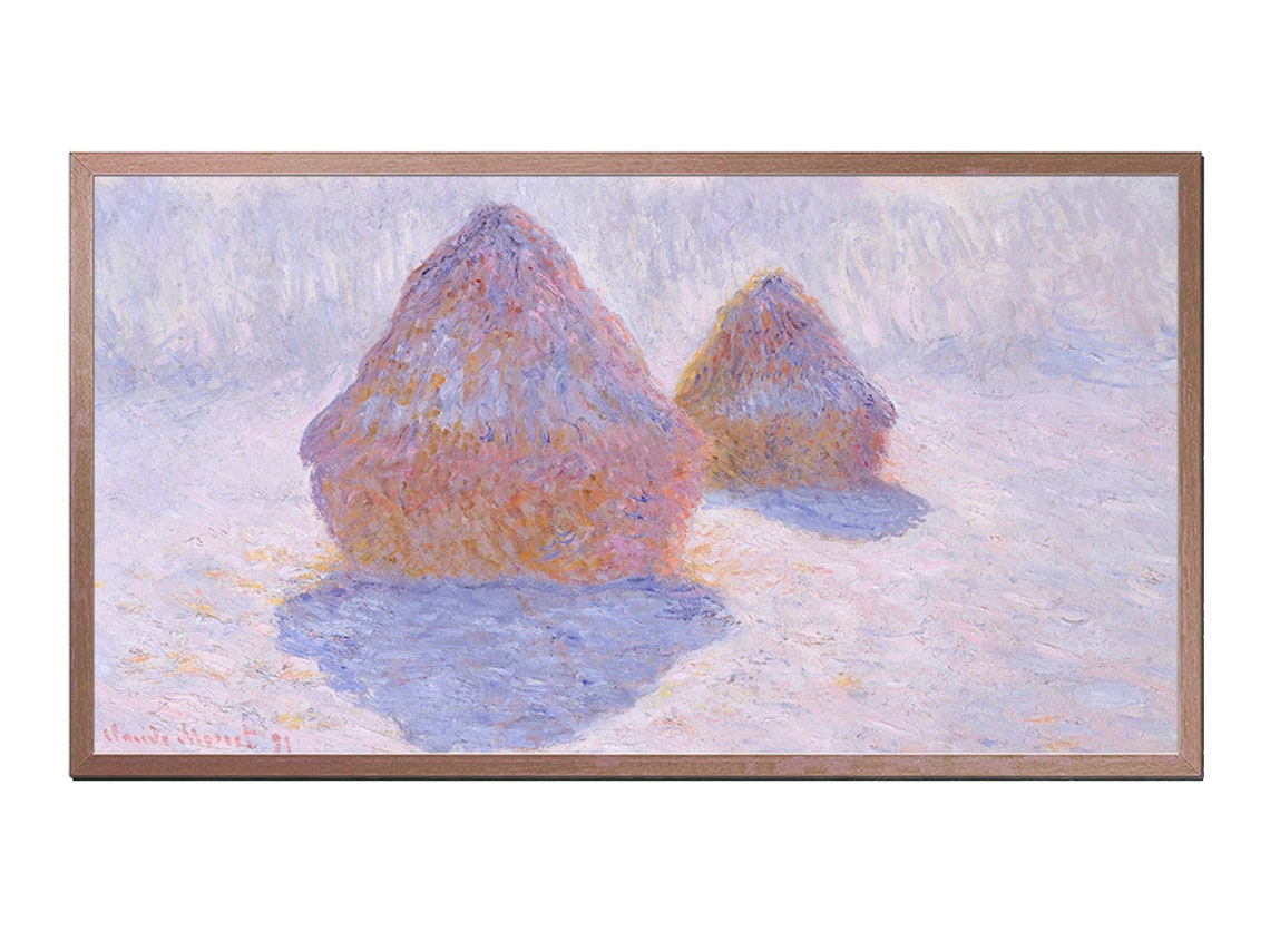 Frame Tv Art Haystacks Effect Of Snow And Sun 1891 By Claude Monet For Frame Instant