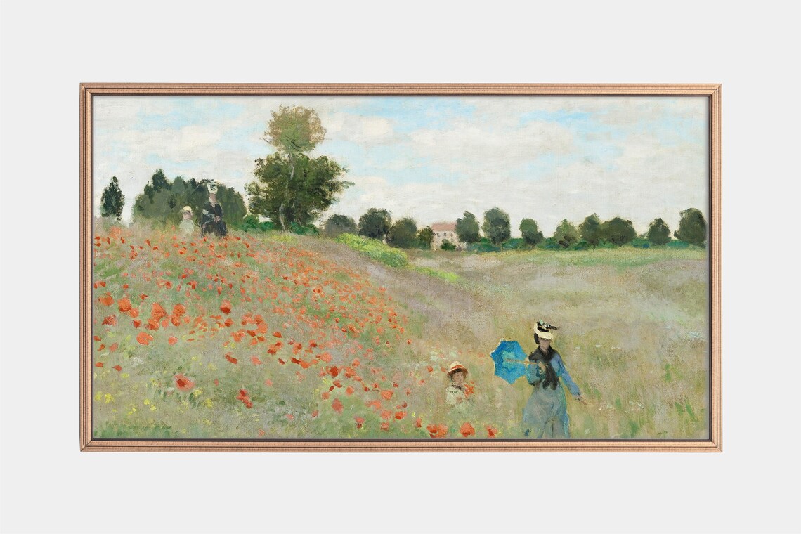Claude Monet Papaver Fields Vintage Landscape Art Print