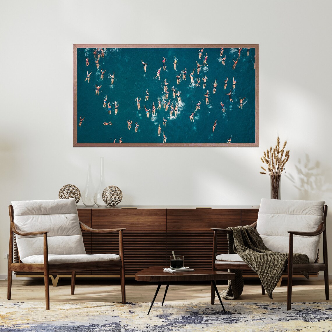 Swimmers Abstract Modern Art Print for TV Wall - Image 3