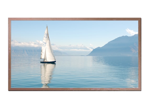 Sailing Boat On The Lake Art Print, Frame TV