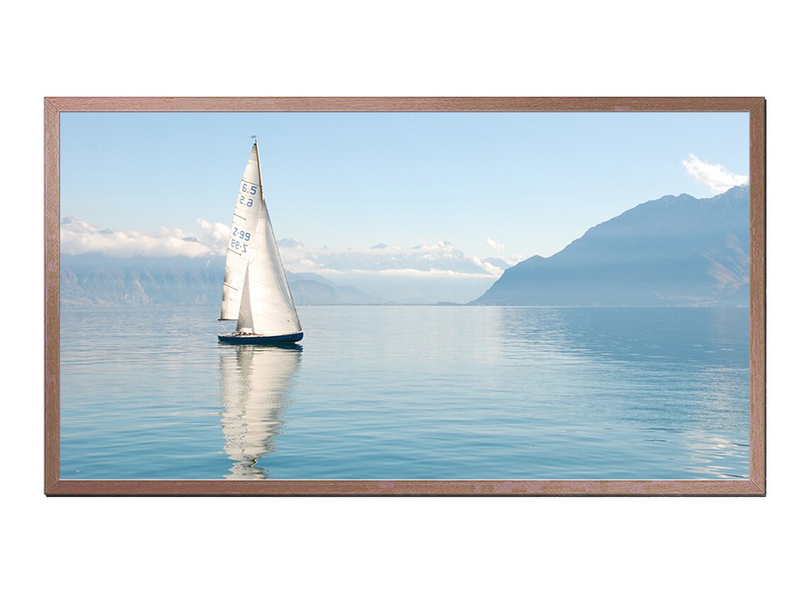 Sailing Boat On The Lake Art Print, Frame TV