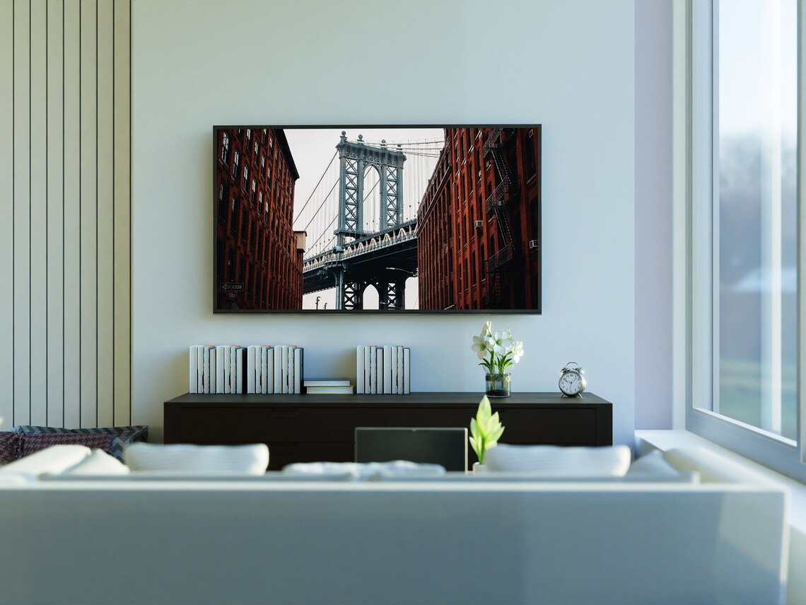 Brooklyn Bridge Travel Poster, Frame TV Art - Image 2