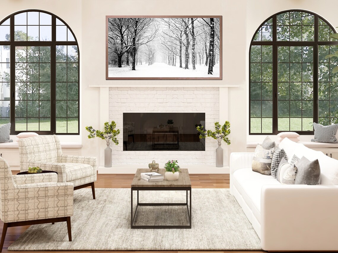 Winter Landscape Art Print, Snow-Covered Forest - Image 3