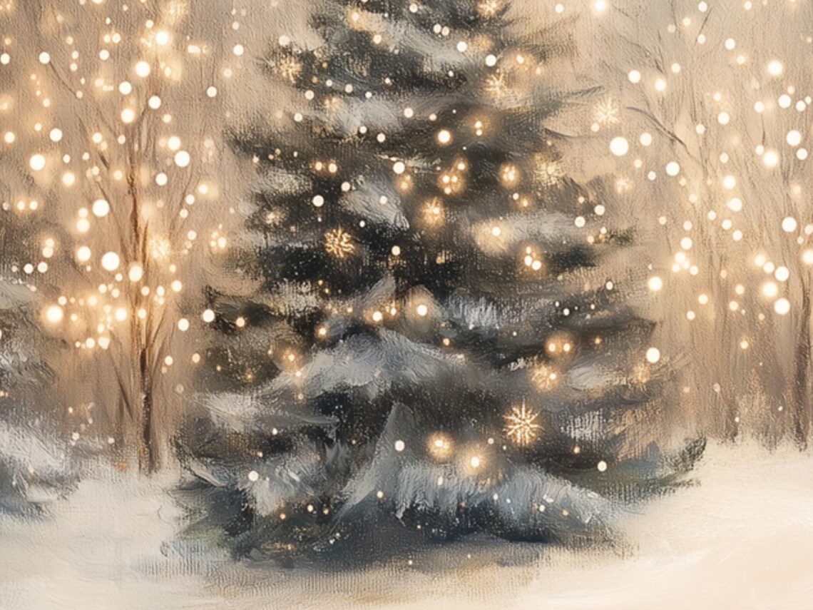 Enchanting Forest Christmas Tree Lights, Holiday Landscape - Image 6