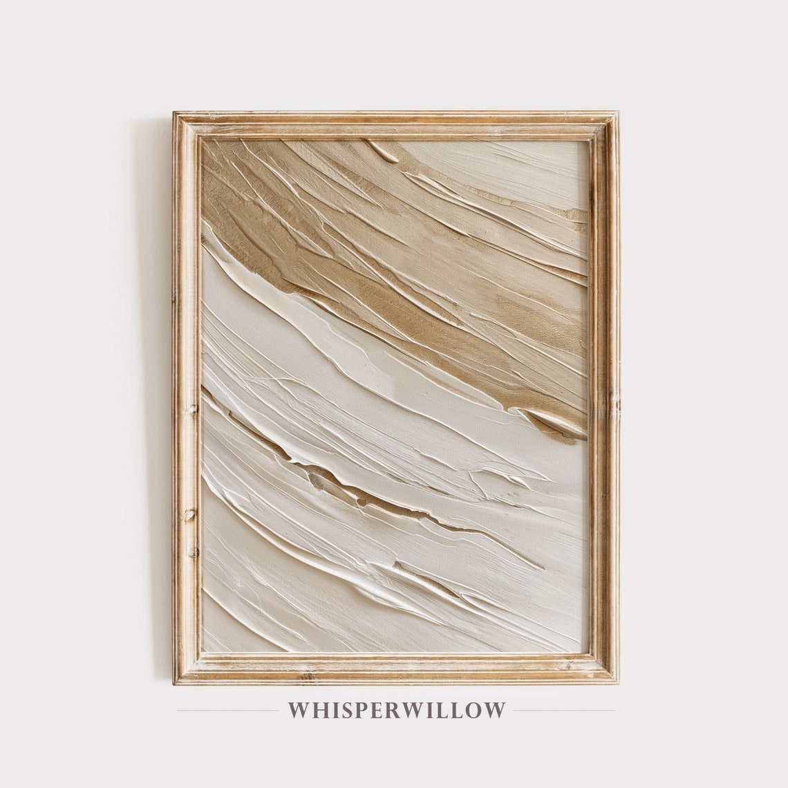 Beige and White Textured Sand Abstract Painting Neutral Poster