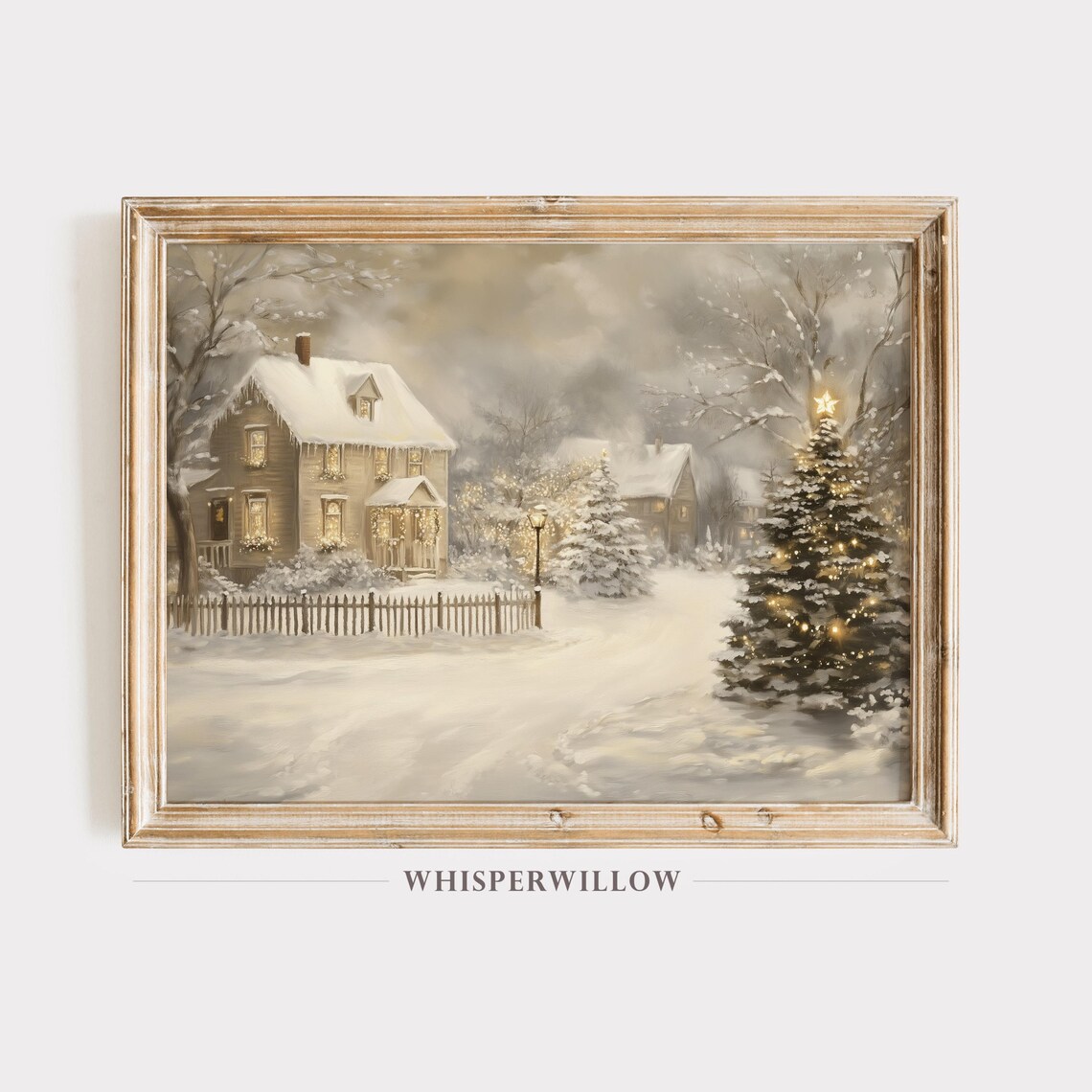 Enchanted Winter Cottage Wonderland Holiday Art Print
