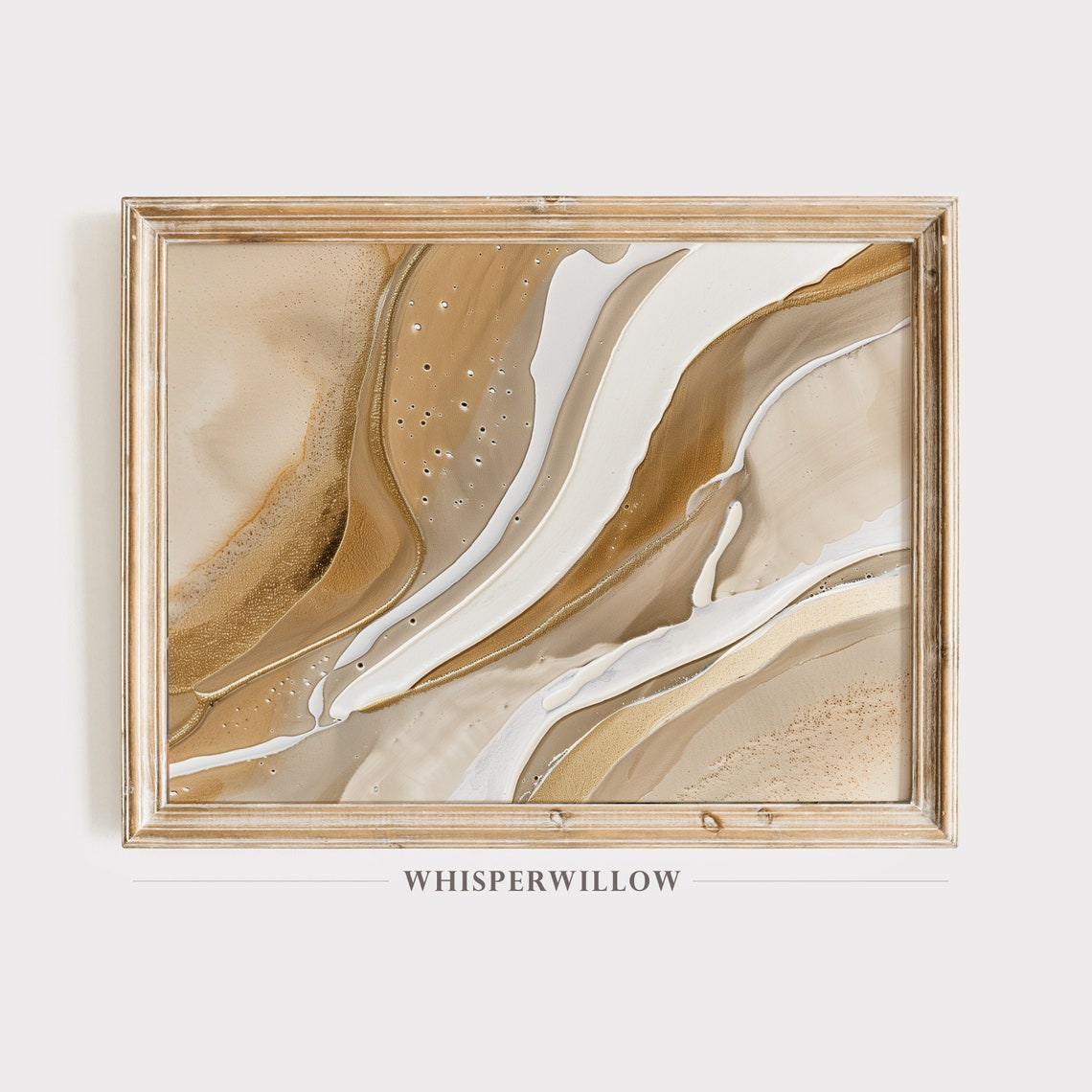 Gold and White Waves Abstract Painting Modern Minimalist Poster - Image 6