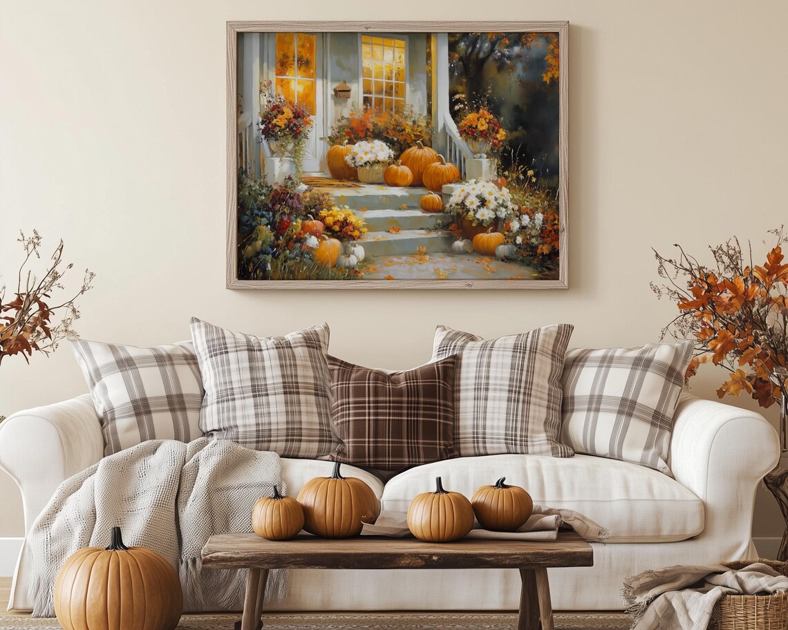 Autumn Floral and Pumpkins Halloween Wall Decor - Image 5