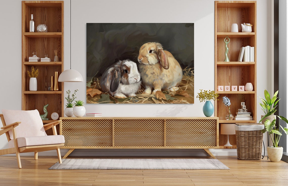 Holland Lop Bunnies Painting Cute Rabbit Animal Spring Poster - Image 3