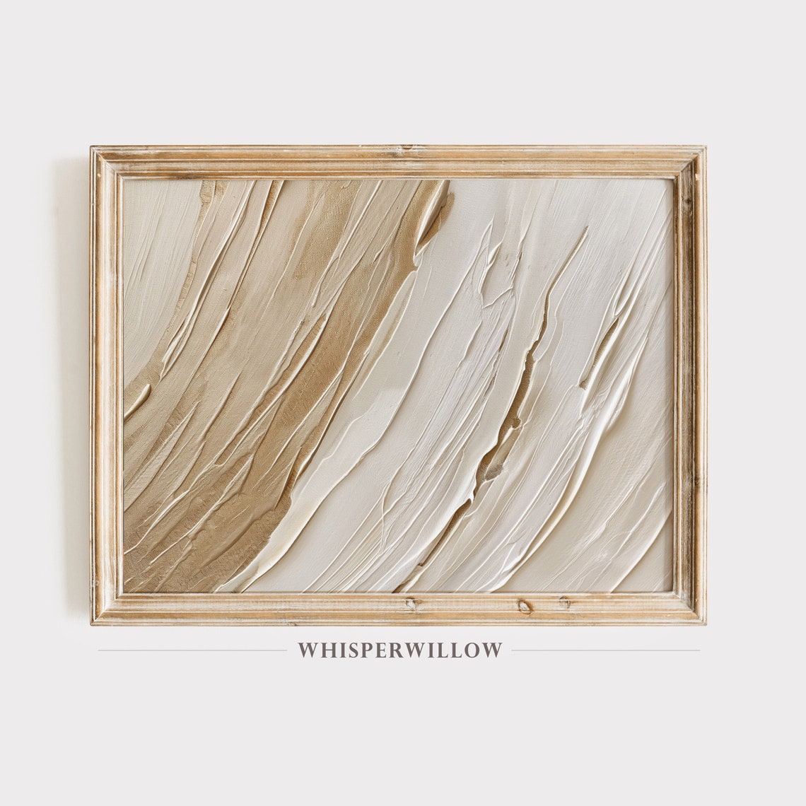 Beige and White Textured Sand Abstract Painting Neutral Poster - Image 5